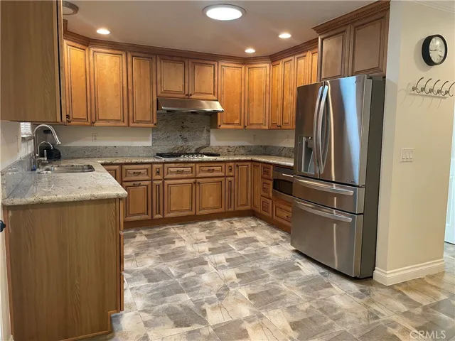 Kitchen with stainless steel appliances