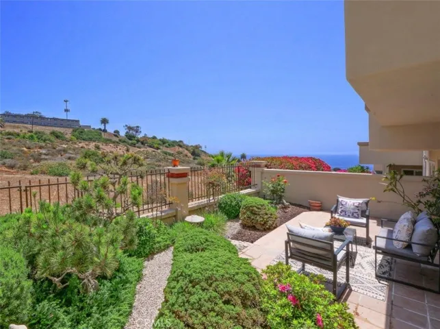 Backyard Patio looking out to the Ocean