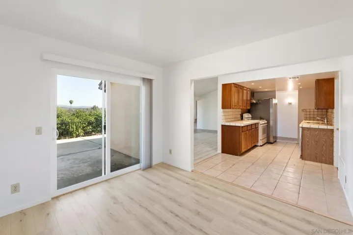 Dining area with sliding door to Patio Deck