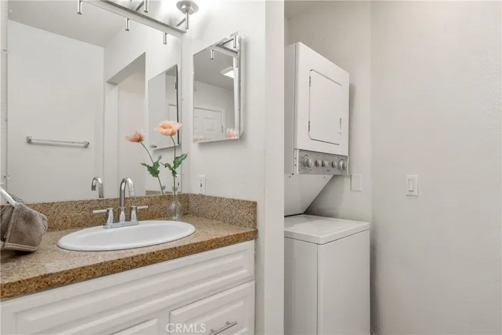 Stackable in-unit laundry included!