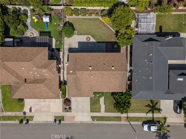 Aerial view of your new home with a LARGE lot in the Four Seasons tract!