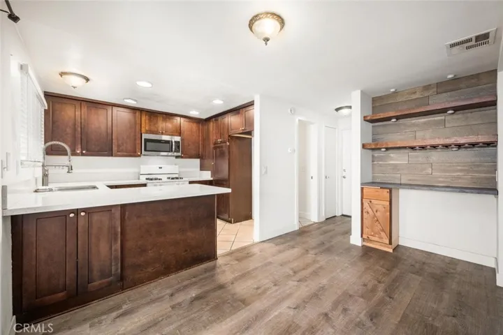 Dining room, looking into kitchen.