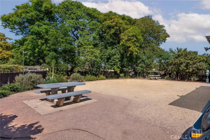 Pet park with baggie station/bench