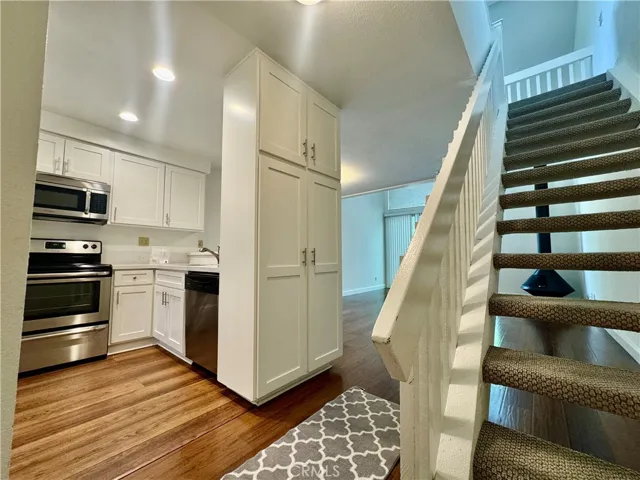 View from bottom of stairs