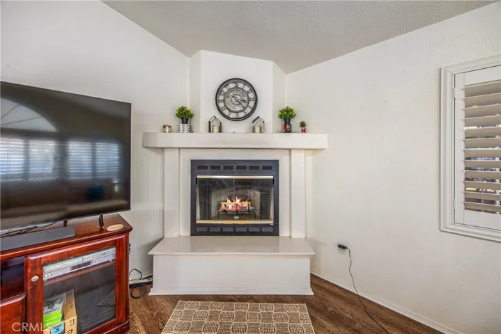 Digitally enhanced photo. AI generated fire in fireplace