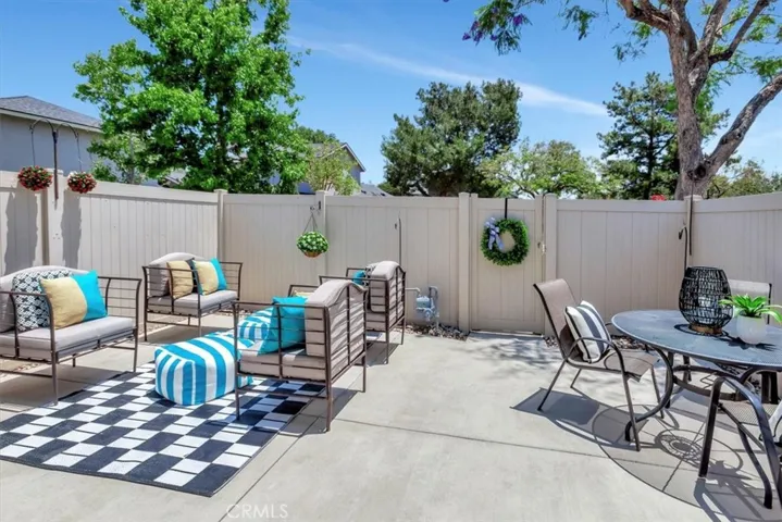 Private, large back patio