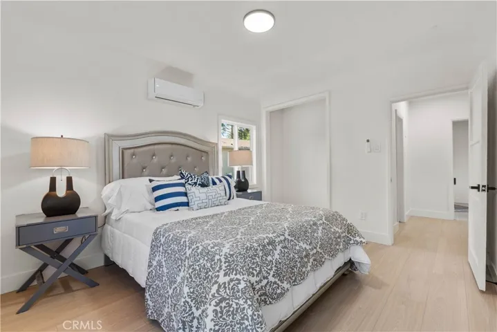 Master bedroom with hallway on right