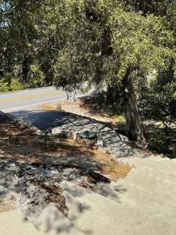 Looking down steps to driveway