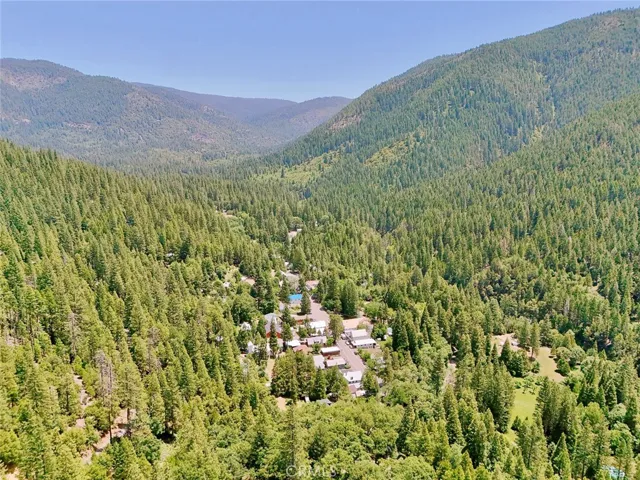Aerial of Sierra City and Main Street (Highway 49).