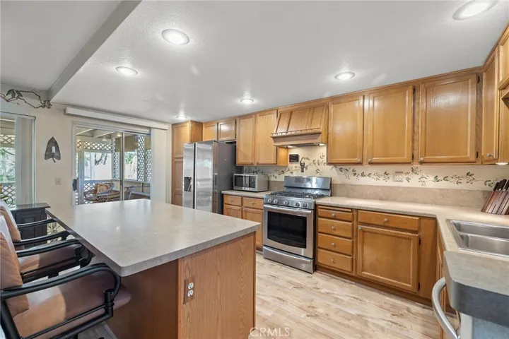 Recess lighting. Your kitchen opens to your large outdoor patio.