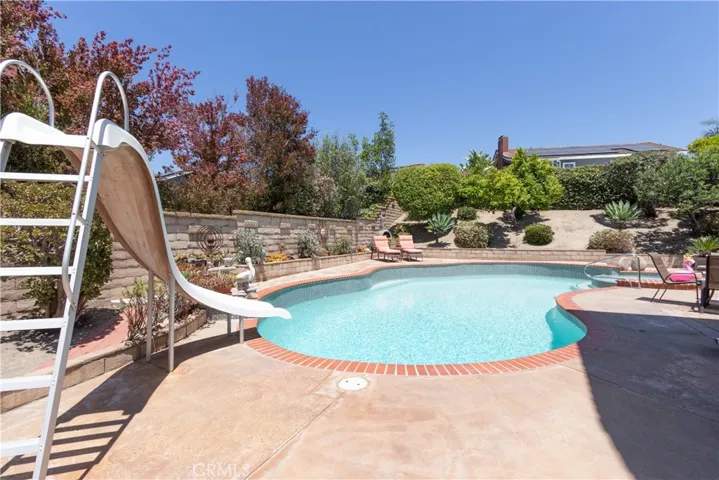 Super fun slide into the pool!