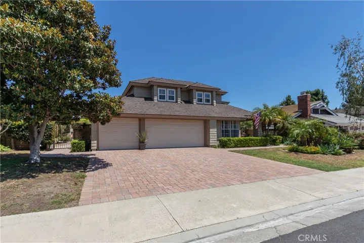 Three car garage and nice wide driveway.