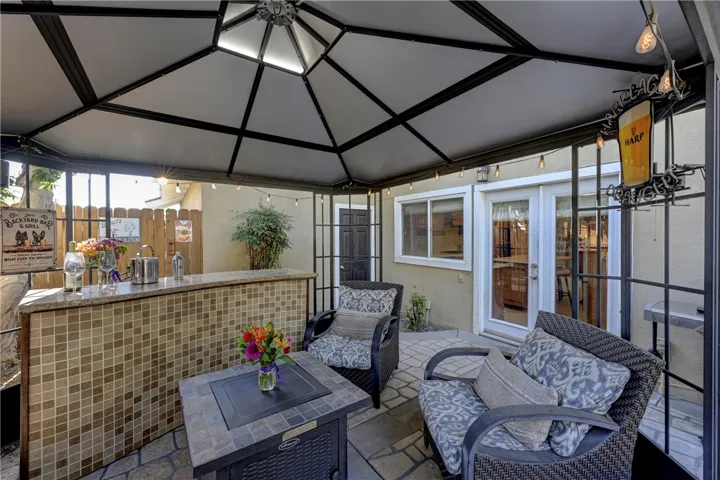 Relaxing retreat right outside of the kitchen French doors.