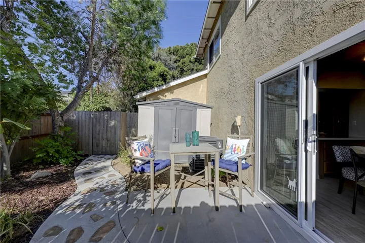 This quiet patio off the dining room is great extra space for more seating when entertaining.