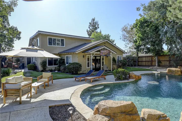 Beautiful view of the house and yard from the spa.