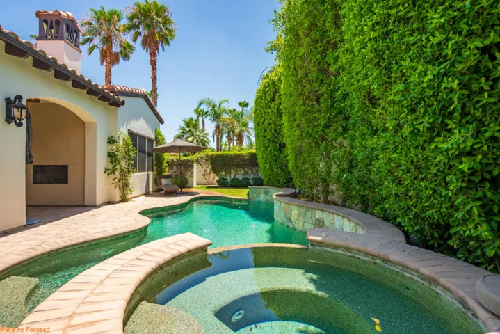 fireplace to pool