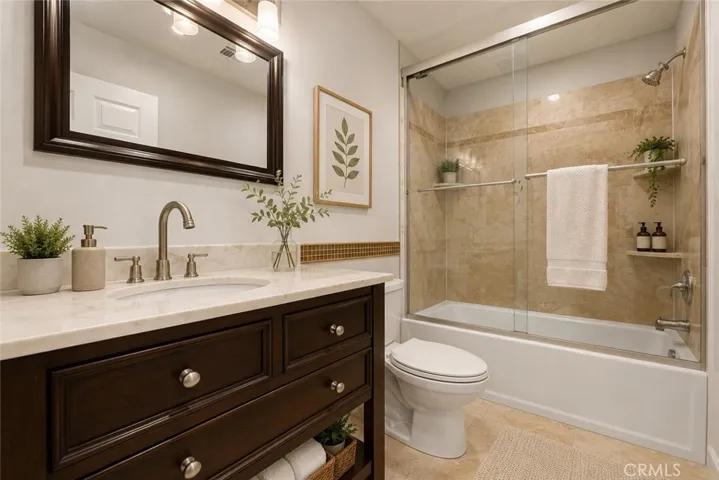 Primary bathroom virtually staged