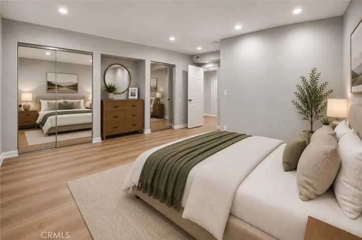 Primary bedroom virtually staged