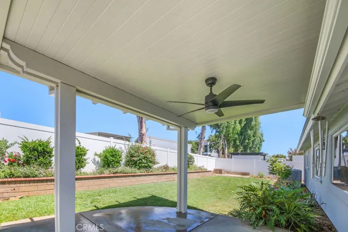 Covered patio with fan