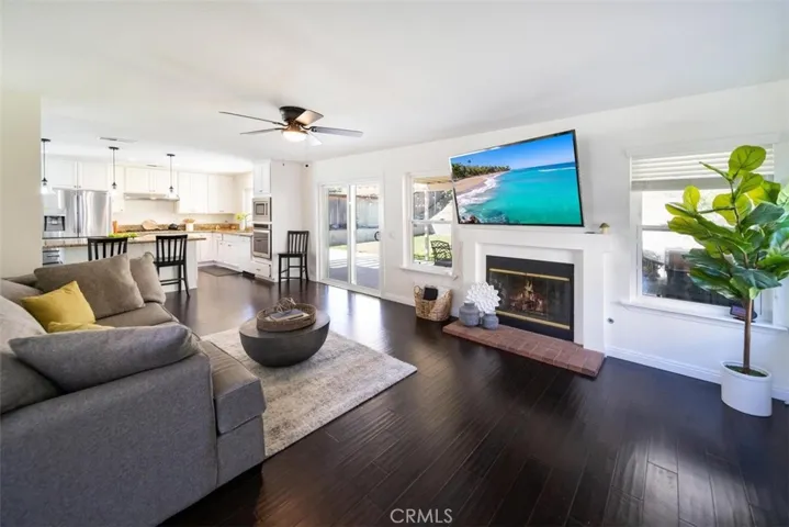 Living room open to kitchen