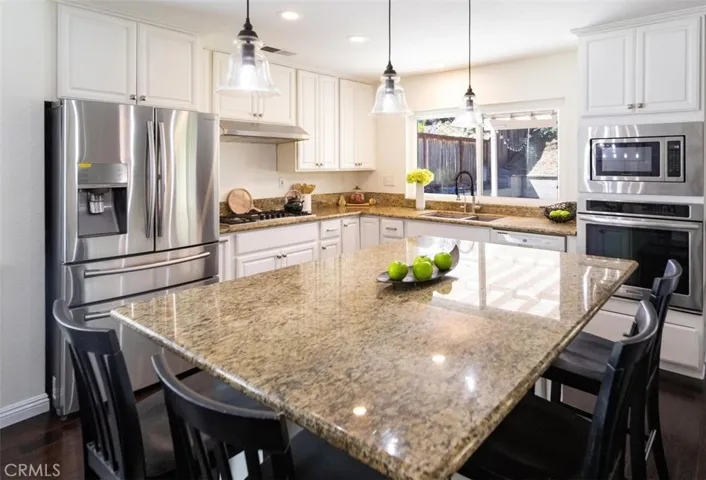 Upgraded kitchen with a spacious prep-and-dine island
