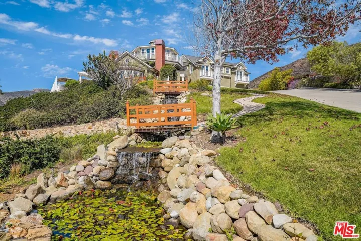 Romantic waterfall running thr