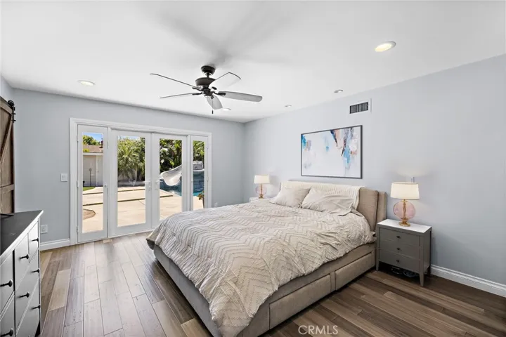 Main Bedroom w/French doors overlooking backyard