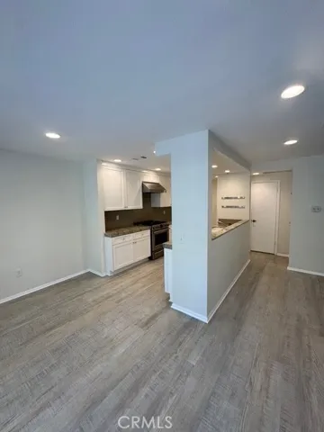 View from patio door to kitchen