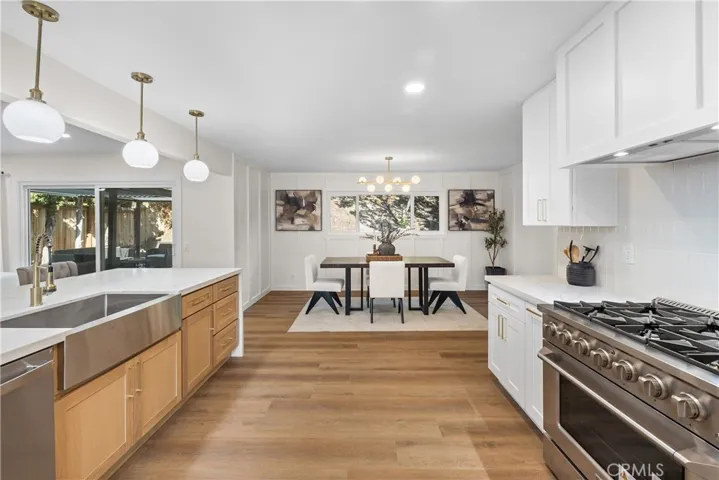 Kitchen oepns to the family room and a second dining room.