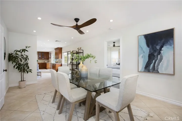 Dining room viewing to the kitchen.