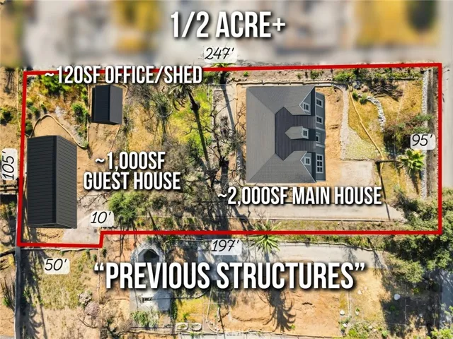 Virtually staged previous structures