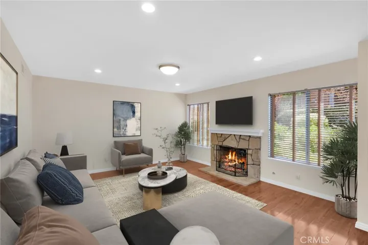 Virtual staged living room.