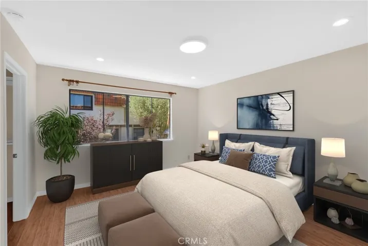 Virtual staged master bedroom