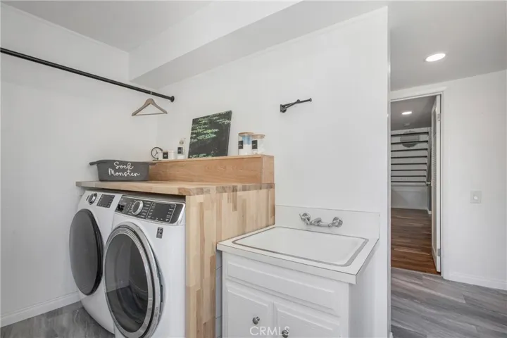 Laundry room includes washer and dryer