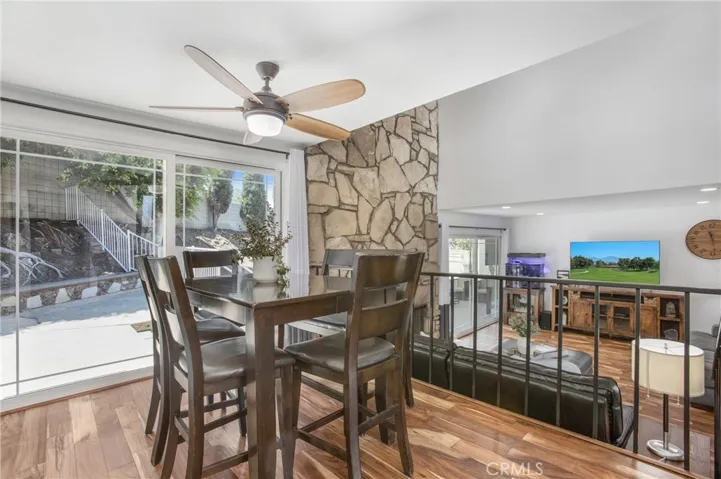 Spacious nook opens to upper patio