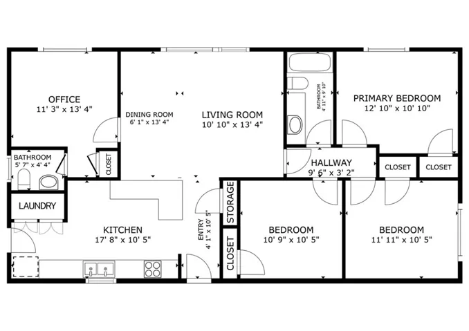 Floor plan shows you there is a place for every one and everything!