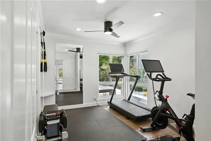 Downstairs bedroom used as exercise room