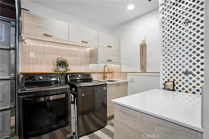 Laundry room in the garage