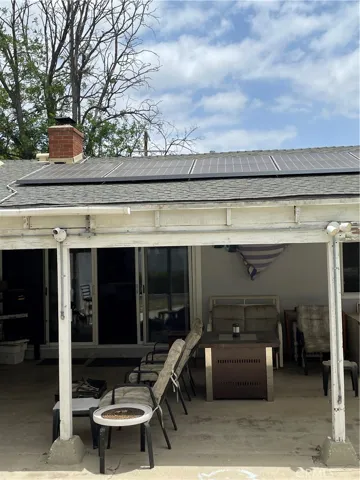 Solar panels on rear of house