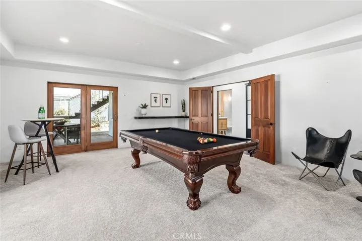 French doors provide easy access for indoor-outdoor living.