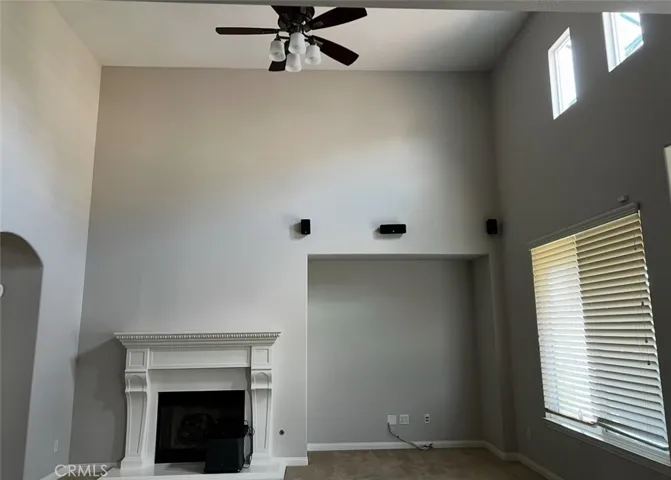 High ceiling family room