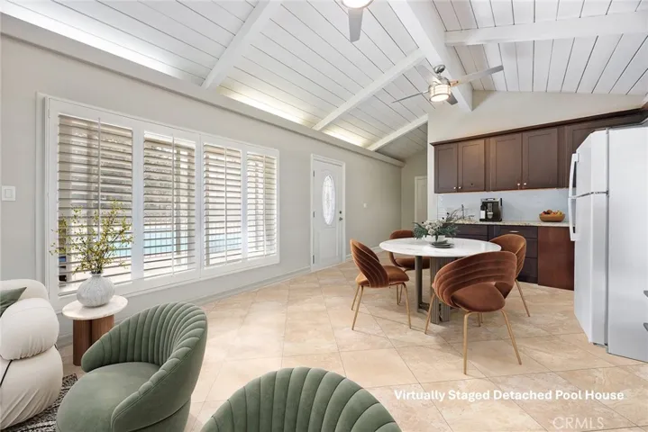 Virtually Staged Detached Pool House Kitchen