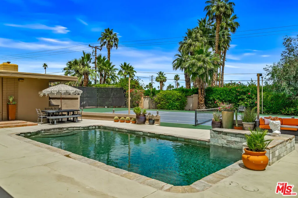 Pool and tennis court