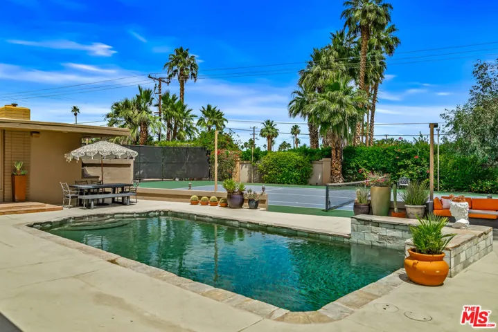 Pool and tennis court