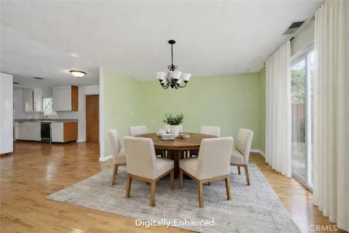 Digitally staged dining room