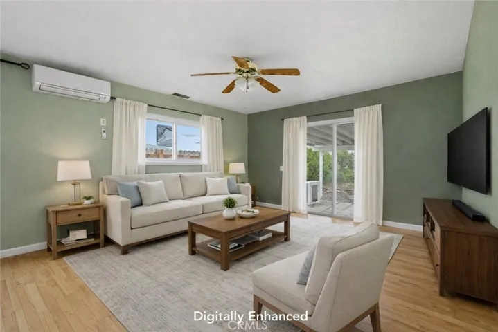 Digitally staged family room