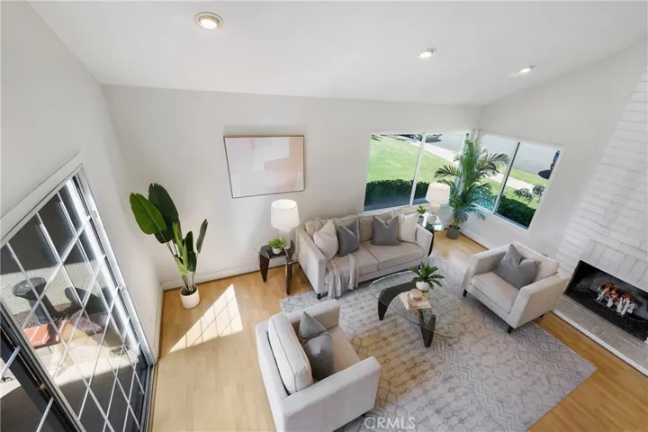 View of living room from stairs
