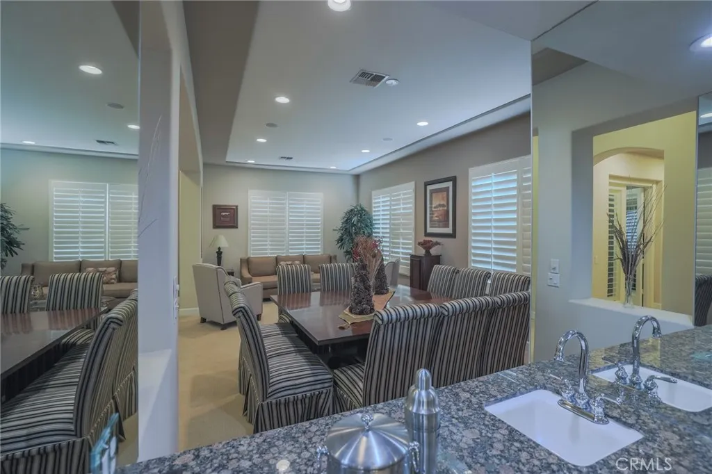 View of family room from coffee bar
