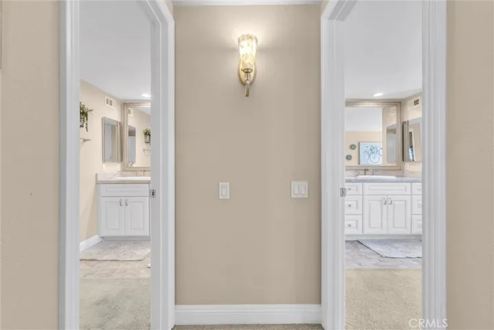 His bathroom to the left, hers to the right