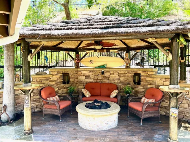 Palapa and gas firepit